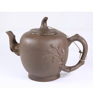 Vintage Yixing Zisha Teapot, naturalistic Sakura tree Purple Sand Clay tea pot,